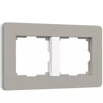 Рамка на 2 поста (дымчатый/белый, soft-touch) Werkel W0023067 (a067260)