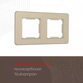 Рамка на 2 поста на (шампань) Arte Milano am-502.16 502.16-2.shampan