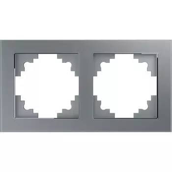 Рамка на 2 поста (серебро) Stekker Катрин 39532