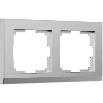 Рамка на 2 поста (серебряный матовый) Werkel W0021865 (a063454)