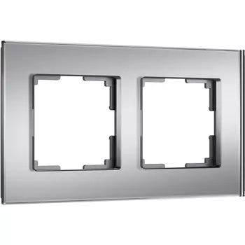 Рамка на 2 поста (серебряный, стекло soft-touch) Werkel W0023106 (a064569)