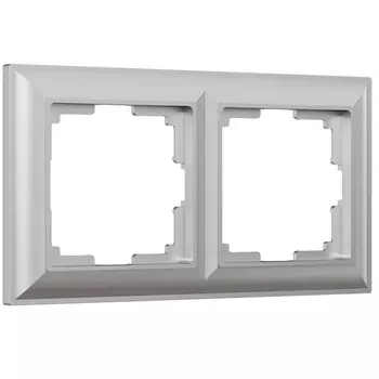 Рамка на 2 поста Fiore (серебряный) Werkel W0022206 (a051024)