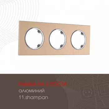 Рамка на 3 поста Arte Milano am-502.11 502.11-3.shampan