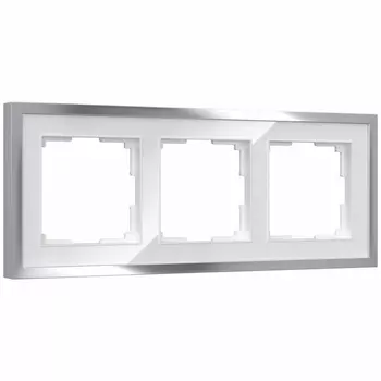 Рамка на 3 поста Baguette (белый/серебро) Werkel W0032850 (a060232)