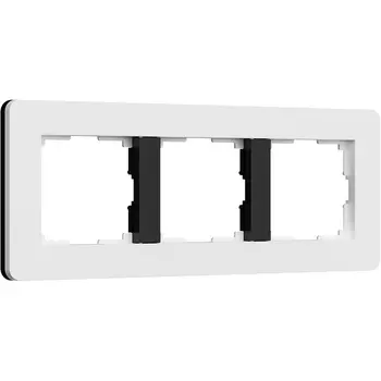 Рамка на 3 поста (белый/черный, soft-touch) Werkel W0033068 (a067990)
