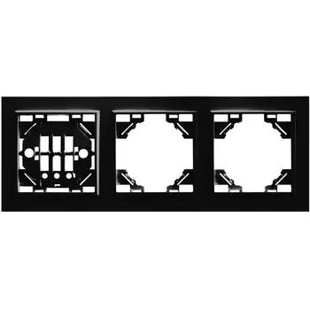 Рамка на 3 поста (черный) Stekker Эрна 39484
