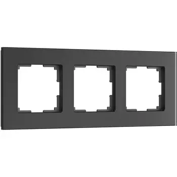 Рамка на 3 поста (черный, стекло soft-touch) Werkel W0033108 (a064574)