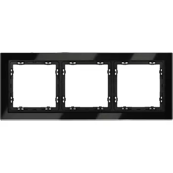 Рамка на 3 поста (черный, стекло) Voltum S70 VLS110308