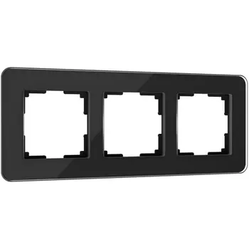 Рамка на 3 поста (черный, стекло) Werkel W0032448 (a063821)