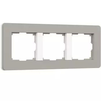 Рамка на 3 поста (дымчатый/белый, soft-touch) Werkel W0033067 (a067262)