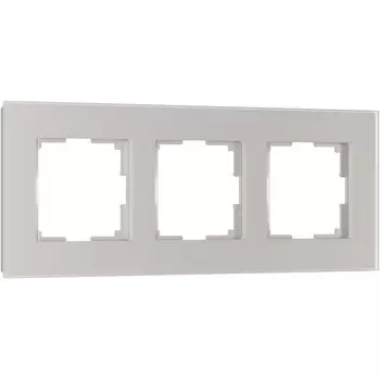 Рамка на 3 поста (дымчатый, стекло soft-touch) Werkel W0033117 (a067416)