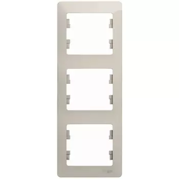 Рамка на 3 поста (молочный) Systeme Electric Glossa GSL000907