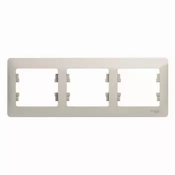 Рамка на 3 поста (молочный) Systeme Electric Glossa GSL000903