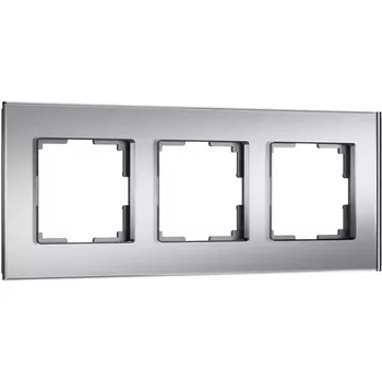 Рамка на 3 поста (серебряный, стекло soft-touch) Werkel W0033106 (a064570)