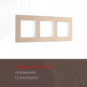 Рамка на 3 поста (шампань) Arte Milano am-503.12 503.12-3.shampan