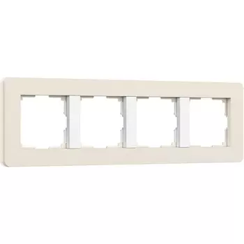Рамка на 4 поста (айвори/белый, soft-touch) Werkel W0043066 (a067257)