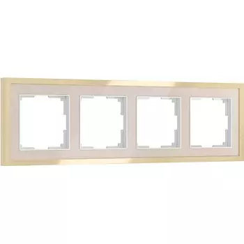 Рамка на 4 поста Baguette (айвори/латунь) Werkel W0042851 (a062783)