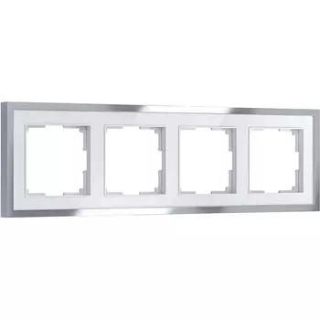 Рамка на 4 поста Baguette (белый/серебро) Werkel W0042850 (a062782)