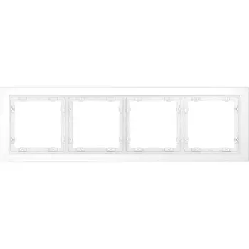 Рамка на 4 поста (белый, матовый, стекло) Voltum S70 VLS110402