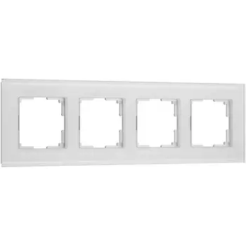 Рамка на 4 поста (белый, стекло soft-touch) Werkel W0043101 (a064567)