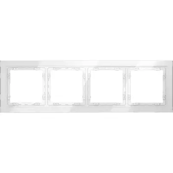 Рамка на 4 поста (белый, стекло) Voltum S70 VLS110401