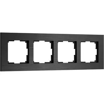 Рамка на 4 поста (черный алюминий) Werkel W0043508 (a066332)