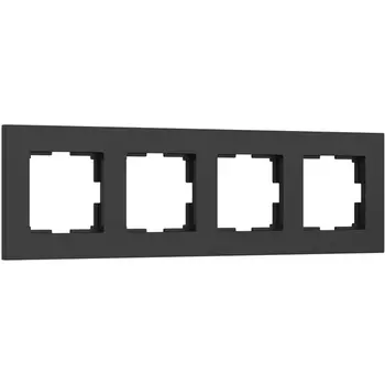 Рамка на 4 поста (черный софт) Werkel W0042908 (a062802)