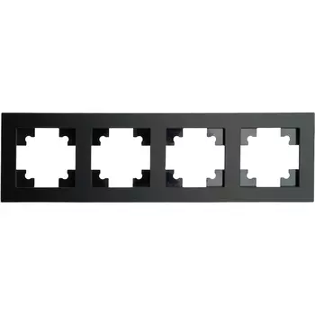 Рамка на 4 поста (черный) Stekker Катрин 49603