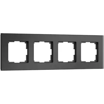 Рамка на 4 поста (черный, стекло soft-touch) Werkel W0043108 (a064575)