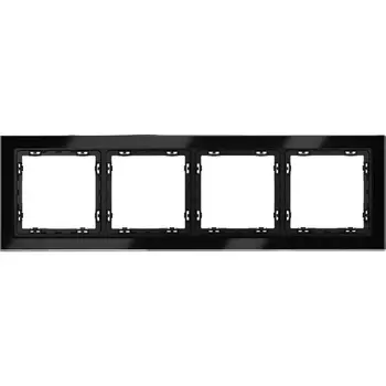 Рамка на 4 поста (черный, стекло) Voltum S70 VLS110408