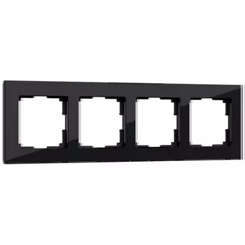 Рамка на 4 поста Favorit (черный,стекло) Werkel W0041108 (a051436)