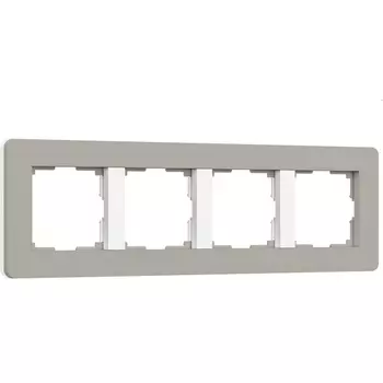 Рамка на 4 поста (дымчатый/белый, soft-touch) Werkel W0043067 (a067264)
