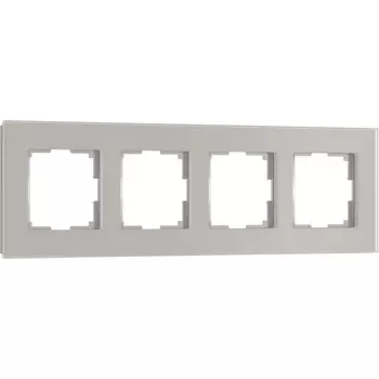 Рамка на 4 поста (дымчатый, стекло soft-touch) Werkel W0043117 (a067418)