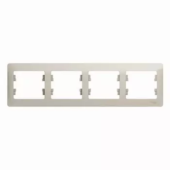Рамка на 4 поста (молочный) Systeme Electric Glossa GSL000904