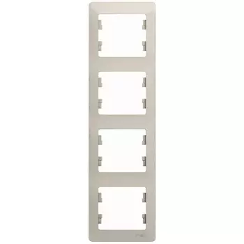 Рамка на 4 поста (молочный) Systeme Electric Glossa GSL000908