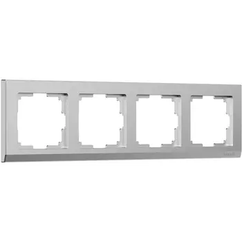 Рамка на 4 поста (серебряный матовый) Werkel W0041865 (a063456)