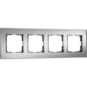 Рамка на 4 поста (серебряный, стекло soft-touch) Werkel W0043106 (a064571)