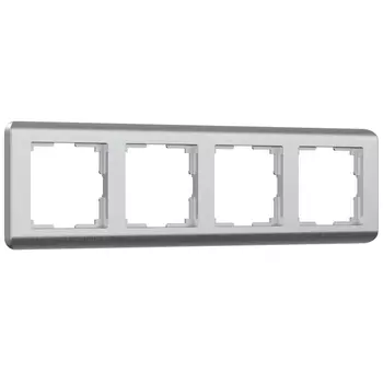 Рамка на 4 поста Stream (серебряный) Werkel W0042106 (a051275)