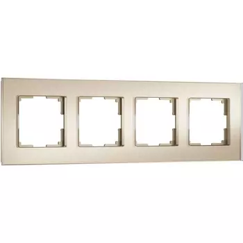 Рамка на 4 поста (шампань, стекло soft-touch) Werkel W0043111 (a064579)