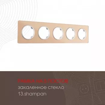 Рамка на 5 постов Arte Milano am-502.13 502.13-5.shampan