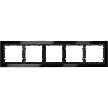 Рамка на 5 постов (черный, стекло) Voltum S70 VLS110508
