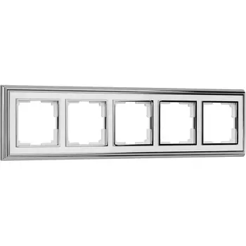 Рамка на 5 постов (хром/белый) Werkel WL17-Frame-05 (a037696)