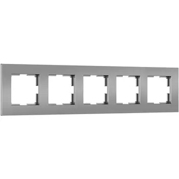 Рамка на 5 постов (серебро софт) Werkel W0052965 (a067789)