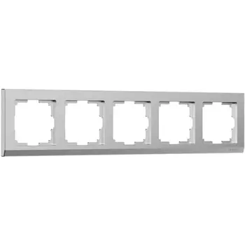 Рамка на 5 постов (серебряный матовый) Werkel W0051865 (a063457)