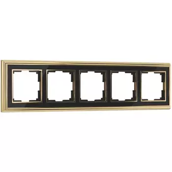 Рамка на 5 постов (золото/черный) Werkel WL17-Frame-05 (a037676)