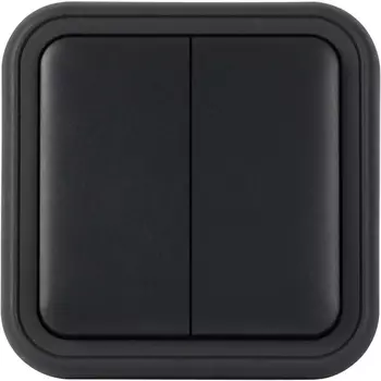 Рамка с клавишей для скрытой установки переключателя двухклавишного, цвет антрацит, IP55, серия W55 Donel W55 DIP60828