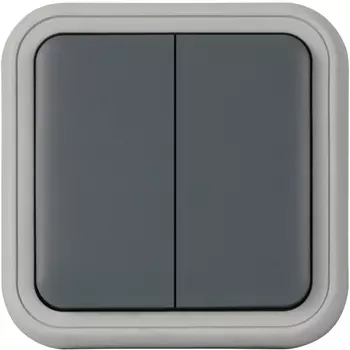 Рамка с клавишей для скрытой установки переключателя двухклавишного, цвет серый, IP55, серия W55 Donel W55 DIP60840
