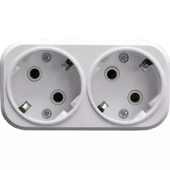 Разветвитель на 2 гнезда с заземлением (белый) Stekker 39023