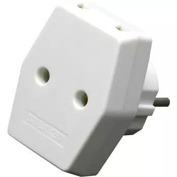 Разветвитель на 3 гнезда без заземления (белый) Stekker 39006