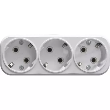 Разветвитель на 3 гнезда с заземлением (белый) Stekker 39024